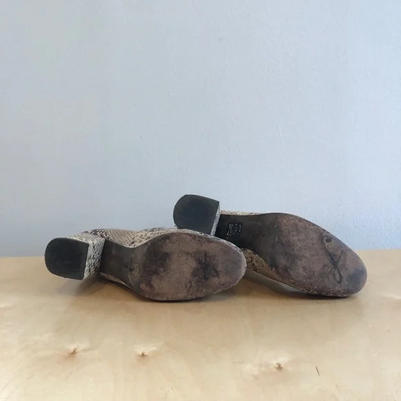 Free People Snakeskin Print Ankle Booties in Beige and Brown - Picture 7 of 8